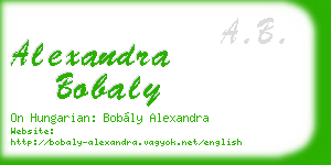 alexandra bobaly business card